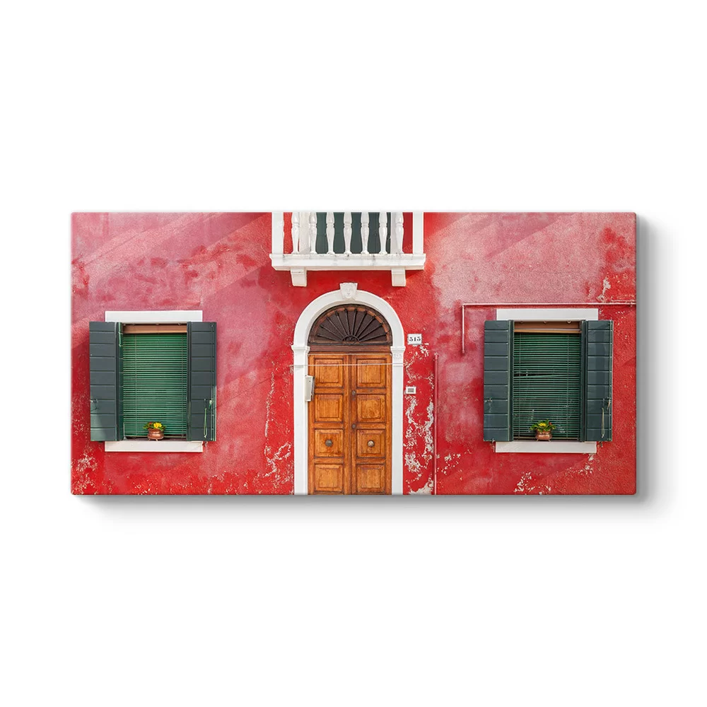 Burano Kırmızı Ev Tablosu - Model 5